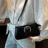 Textured PU Women's Bag 2025 New Fashion Small Square Bag Niche Solid Color Shoulder Bag Trendy Versatile Underarm Bag