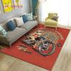 3D Retro Vintage Motorcycle Area Rug Large,Carpet Rug for Living Room Bedroom Sofa Decoration,Doormat Kitchen Non-slip Floor Mat