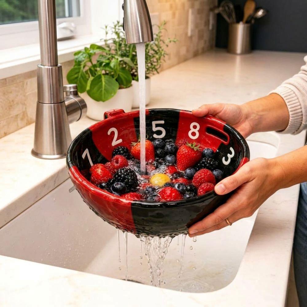Large Capacity Swirl Berry Washing Drain Bowl Dynamic Vortex Fruit Cleaning Bowl Home Kitchen