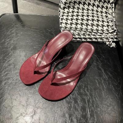 2025 nuevos zapatos de tacón alto retro franceses de alta gama para mujer, sandalias de moda con punta, zapatillas frescas de tacón grueso para el verano de mujer