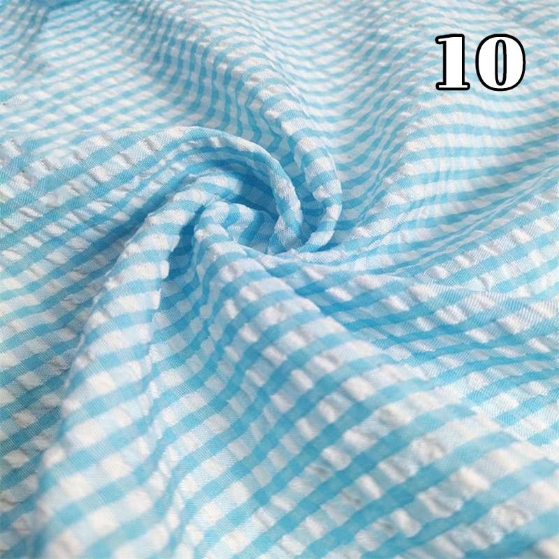 Tenká seersucker kostkovaná látka Ruční práce Měkká látka na šaty Koš Kalhoty Ubrus Šití DIY Bavlněný polyesterový materiál
