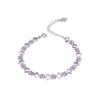 Lindon Women Zircon 925 Sterling Silver Jewelry Geometric Bead Chain Link Bracelet Fashion Fine Wedding Gift for Girlfriend