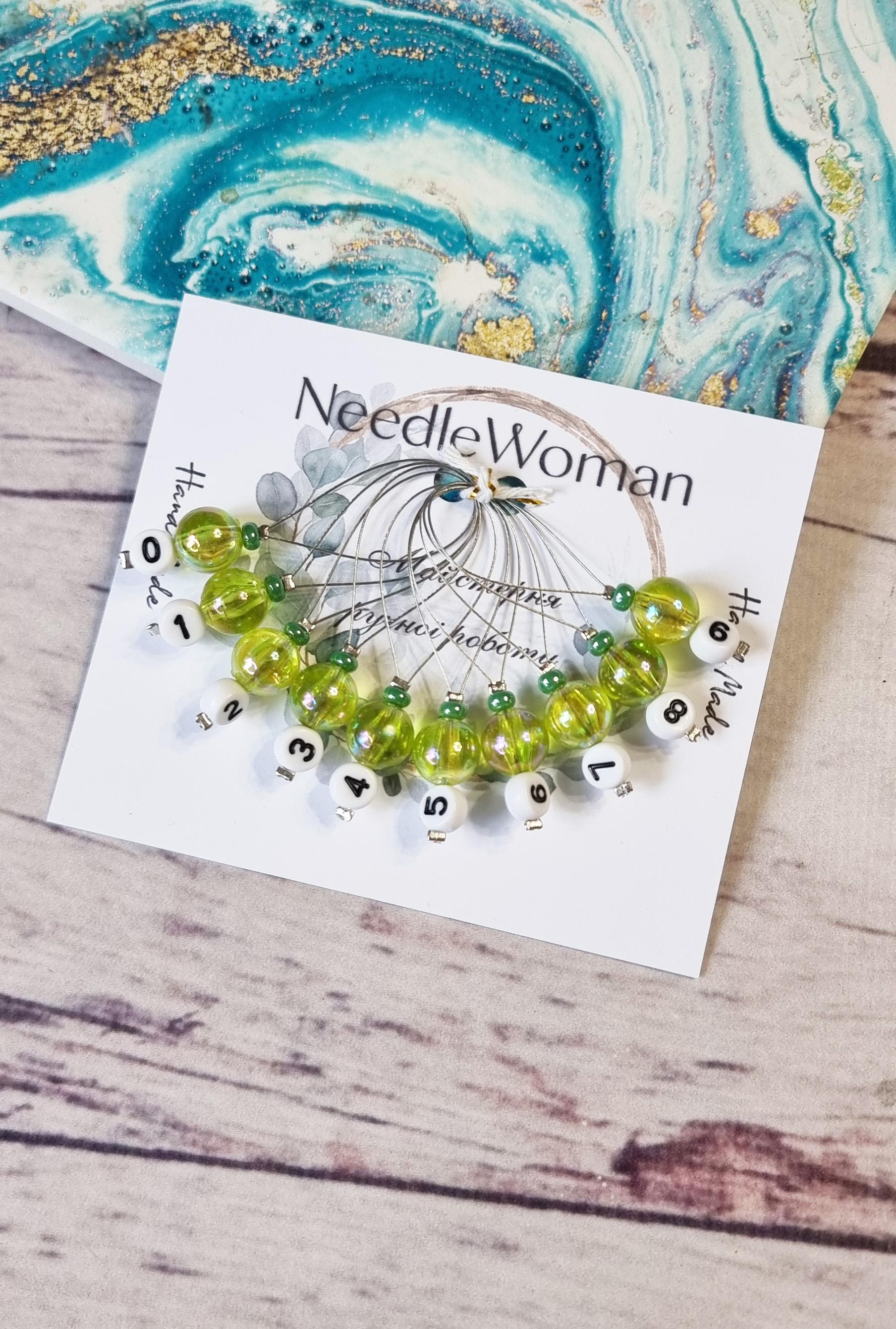 

Маркери для в язання з номерами • Набір з 10 (0–9) one size гіркі вапна кольору