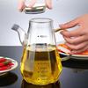 Glass Oil Pots 500/700/900Ml Leak Proof Diamond Oil Bottle With Scale/Lid Kitchen Soy Sauce Vinegar Condiment Storage Container