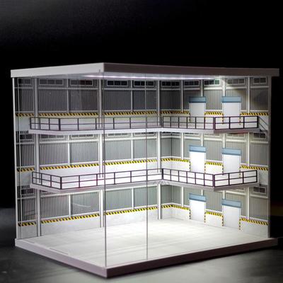 1/64 Diecast Model Car Display Case Diorama Storage Garage Box with Lighting Toy Cars Desktop Decor
