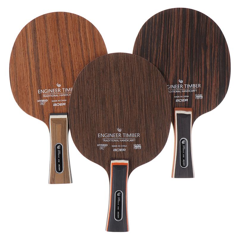 High Quality Ebony Dalbergia Table Tennis Racket Bottom Plate 5 Ply Long Handl