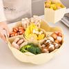 360 Dgree Rotatable Serving Tray 8 Dividers Detachable Hot Pot Serving Bowl Draining Food Tray for Snacks Relish Vegetable Fruit