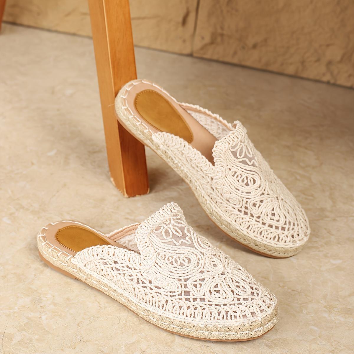 Summer Casual Vacation Style Beach Fisherman Shoes Hollowed Out One-Step Lazy Women S Bohemian Style, Women Shoes 36 белый