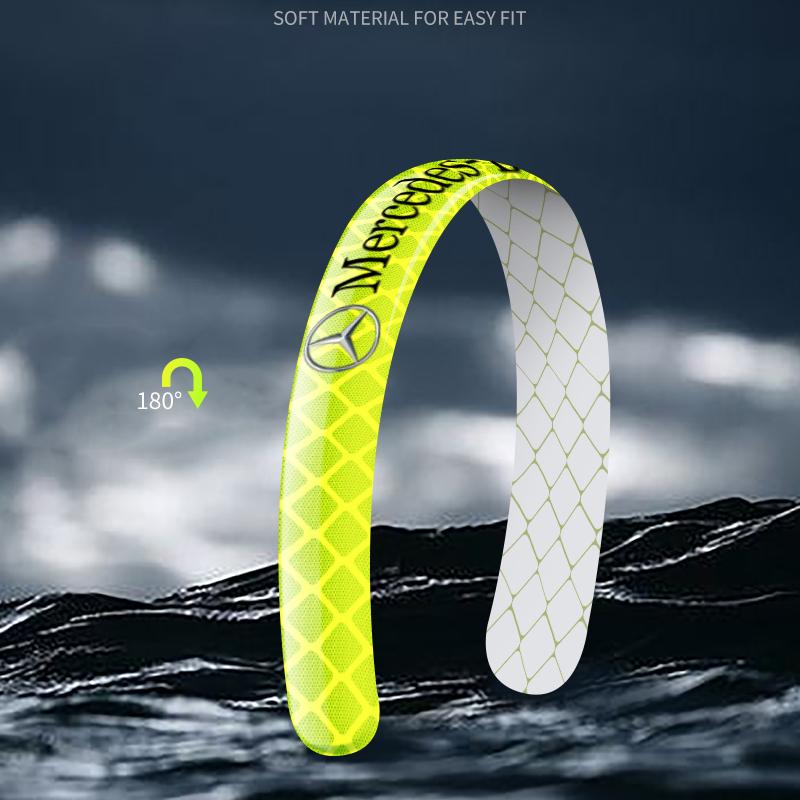 Car Wheel Hub Reflective Stickers Tire Rim Luminous Accessories for Mercedes Benz E C G M S A B Class AMG W176 W204 W212 GLC CLA W168 W202