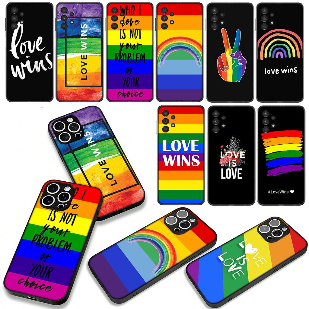 Gay Lesbian LGBT Rainbow Pride Phone Cover Case for Samsung Galaxy S25 S24 S22 S23 FE Ultra Plus A56 A05 A06 A15 A16 A55 S7 Edge