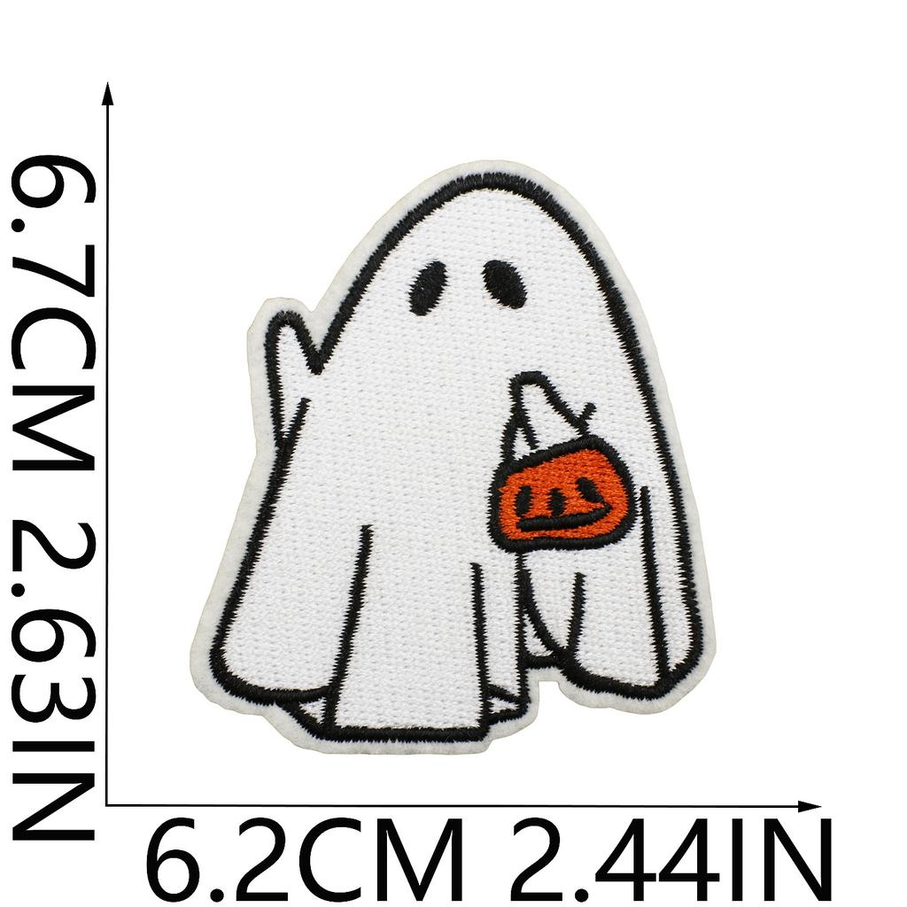 Halloween Cat Ghost Embroidery Cloth Sticker Holiday Decoration Flowers Witch Embroidery Chapter A Piao Bicycle Patch Sticker