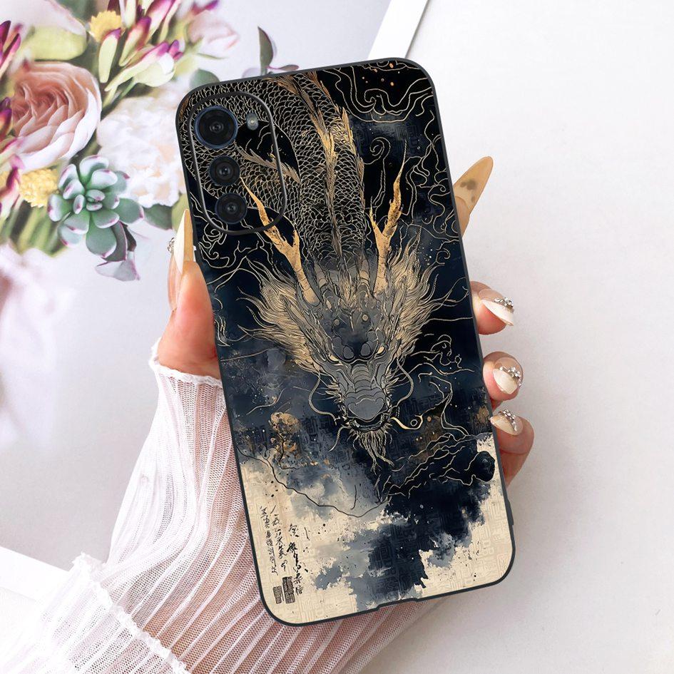 Silicone Case For Motorola Moto E32 E32s Cover Fashion Cartoon Dragon Painted Fundas Soft TPU Bumper For MotoE32 MotoE32s Casing