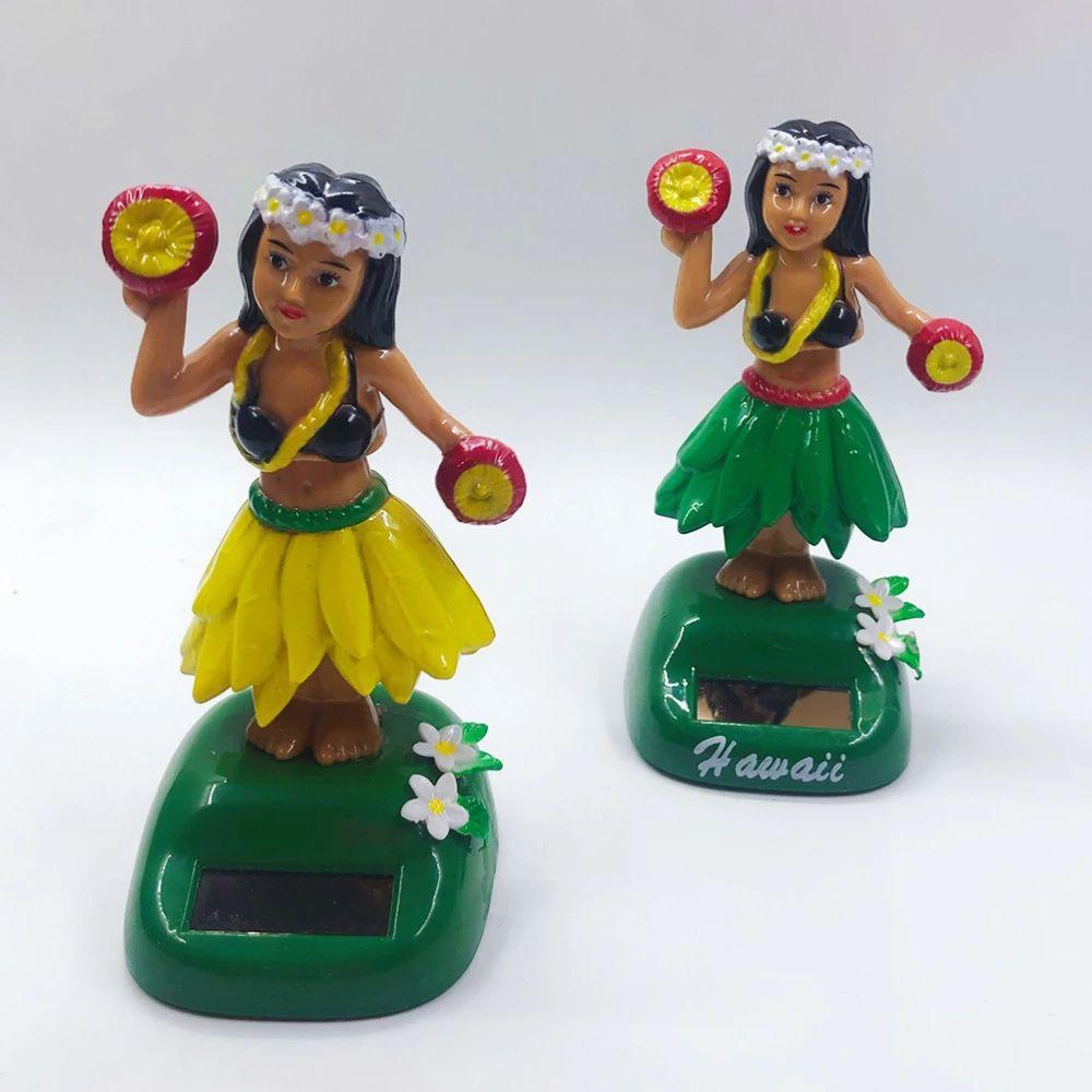 Powered Hula Dancer Swinging Hawaiian Girl Solar Swinging Doll Dancing Hula Girl Shaking Head Doll