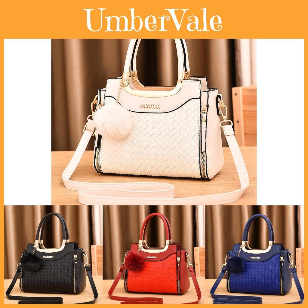 Stylish Medium Sized Womens Woven Handbag In Black Red Blue Beige Gray Yellow For Everyday Use
