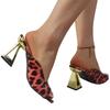Fashion Leopard Women Slippers High Heels Dress Shoes Fashion Casual Pumps Summer Heeled Shoes Woman 2025 Designer New Zapatos De Mujer