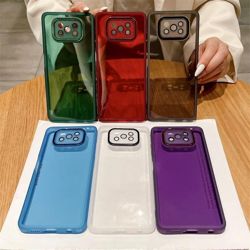 Transparent Silicone Case For Xiaomi  Mi Poco X3 Pro Nfc X5 Pro Poko X 3 Lens Glass Protector Cover On Pocox3 Pocox5 X3pro X3nfc