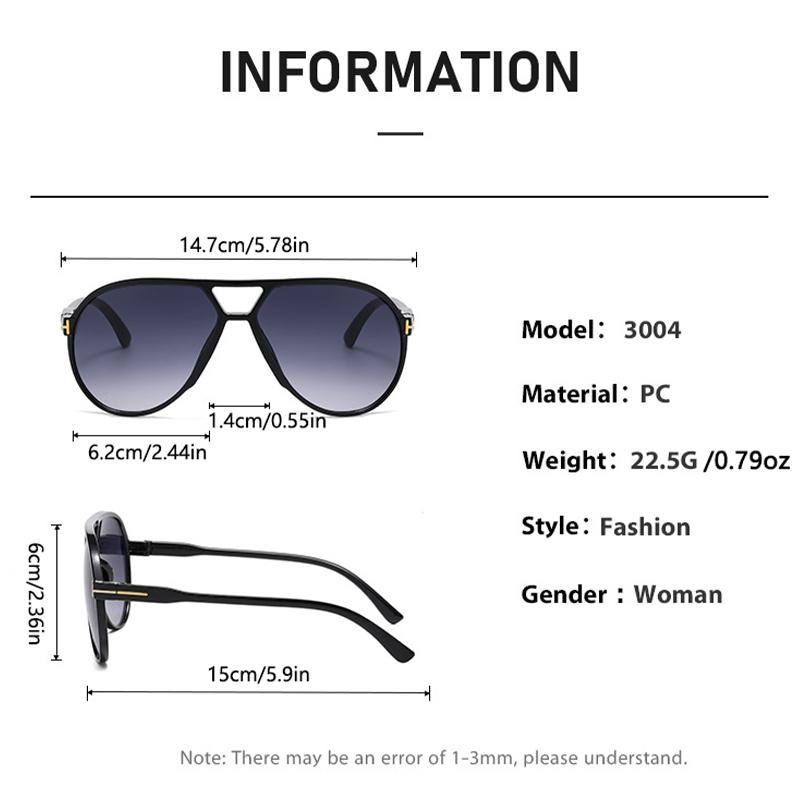 Letter T Double Beam Large Frame Toad Mirror  New Retro Sunglasses Pilot Sunglasses Sunglasses Sunglasses JH30