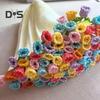 DIY Crochet Flowers Blanket Rose Bouquet Blanket Crocheting Kit Bouquet Throw Blanket Craft Kit for Mother's Day Birthday Gift Home Decor