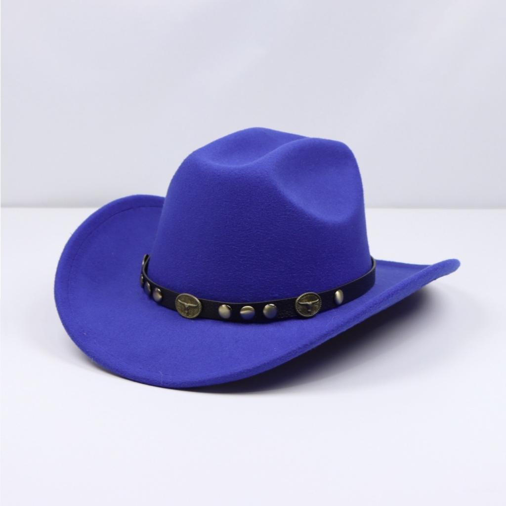 Ethnic-style fedora, western cowboy hat, Tibetan-style performance hat, woolen mid-brimmed European and American retro woolen hat