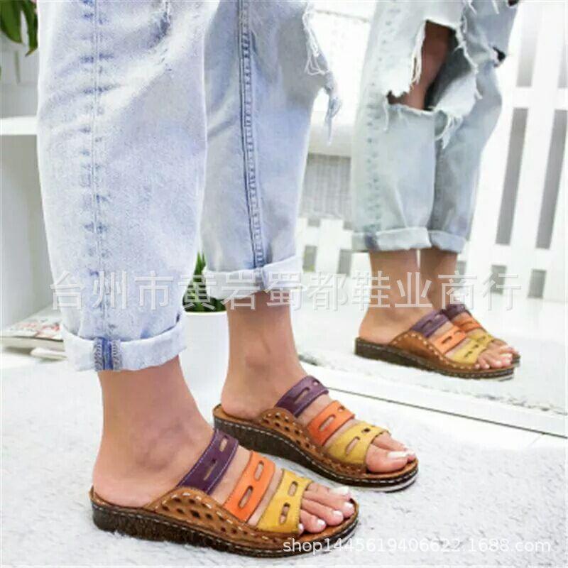 Hot New2025 New Women's Summer Open Toe Comfy Sandals Premium Orthopedic Low Heels Walking Sandals  Toe Corrector Cusion