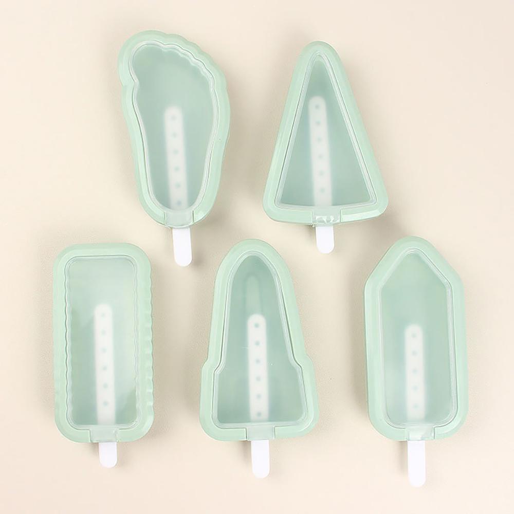 Set(5PCS) Summer Homemade Silicone Ice Cream Mold With Multiple Shapes For Household Ice Cream Making Tools