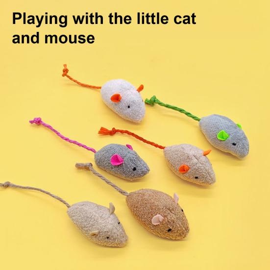 Plush Mouse Cat Toy Soft Stuffed Mouse Toy with Rope Tail Prefilled Catnip Mouse Toy for Indoor Cats Play Hunting And Exercise
