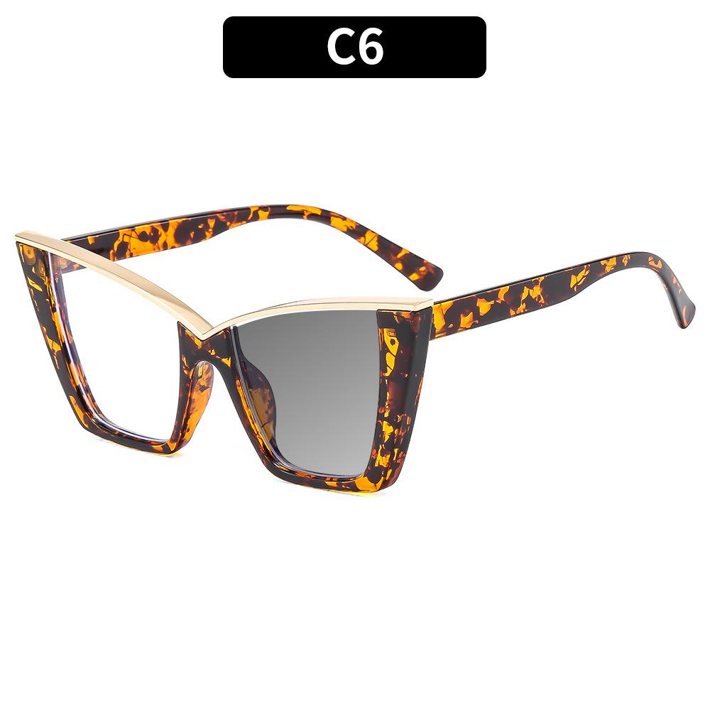 Fashion Design Rainbow Cat Eye Frame Photochromism Reading Glasses Women Anti Blue Light Hyperopia Prescription Eyewear 0~+600