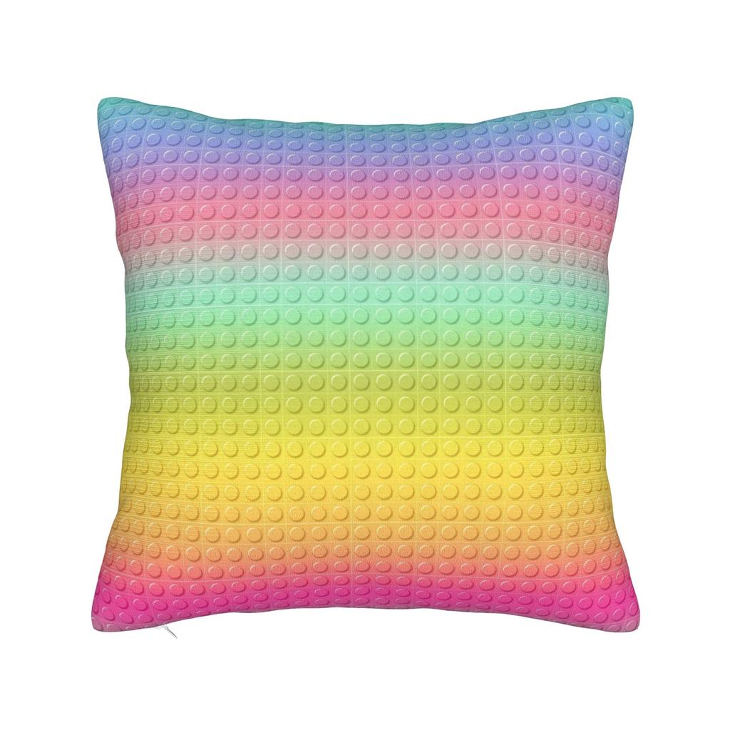 Rainbow Building Blocks Pattern Pillow Cover Soft Cushion Cover Morden Pillow Case For Living Room Bed Chair