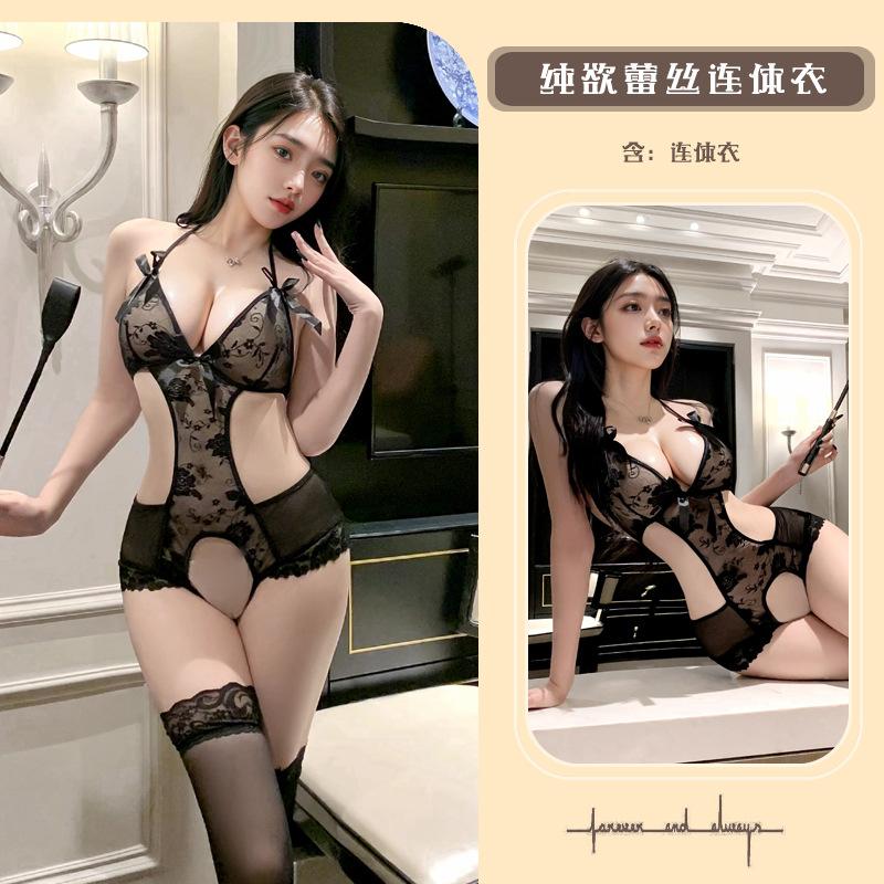 Sexy lingerie season-end sexy lace bow skinny babes strap-on onesie pure lust temptation