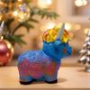 Yousheng Highland Cow Figurine Resin Multicolor Cow Miniature Ornament Hand-painted Highland Cattle Statue for Farmhouse Home Office Desktop Decor