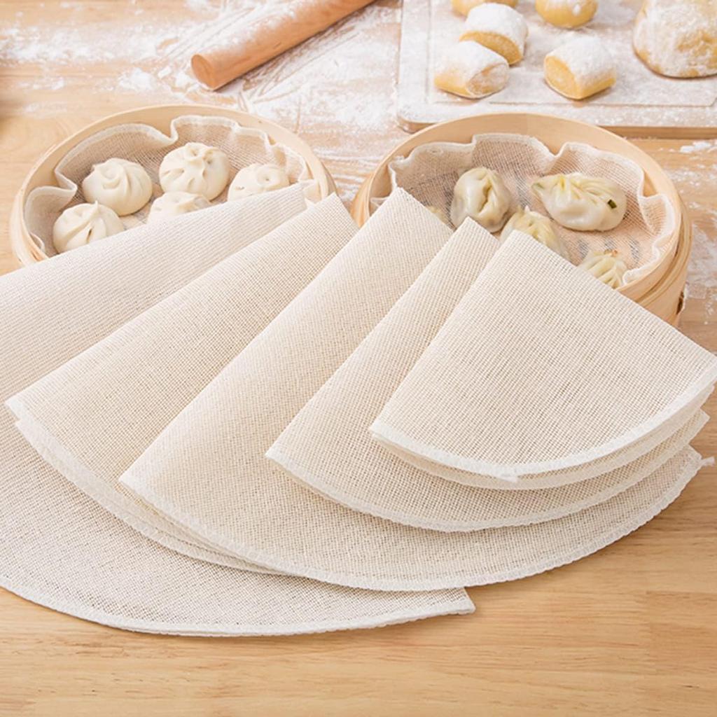 Cloth 16cm for Fluorescent Whitening Food Grade Steaming Heat Cooking White BEAUTY PLAYERSteaming 10-Pack Steamers, Agent-Free, 100% Cotton, Cloth,