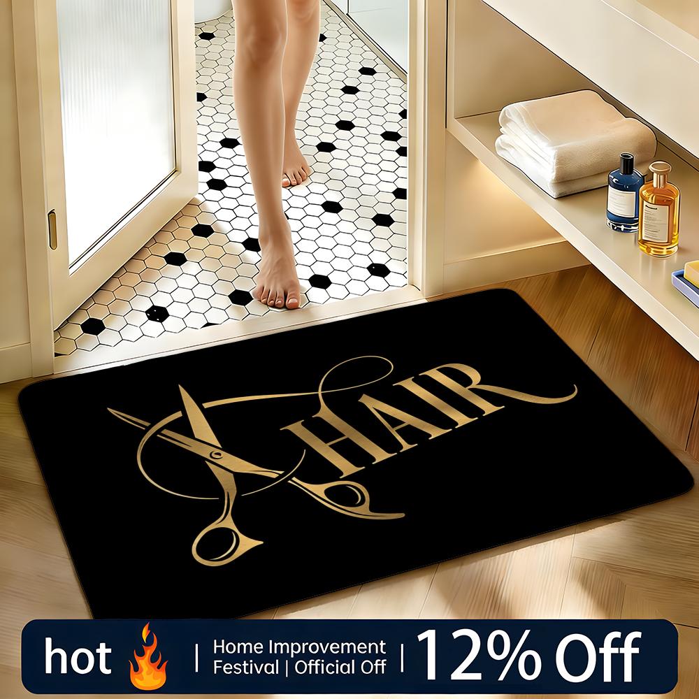 Soft Absorbent Non-Slip Rug Barber Shop Mat Floor Mat Home Decor Doormat Bedroom Floor Mat Shower Carpet