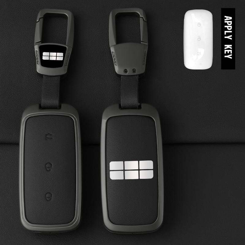 BIY1 For Geely Key Case EX5 Galaxy E5 Proton e.MAS 7 2025 2024 Car Key Case Zinc Alloy Leather Case
