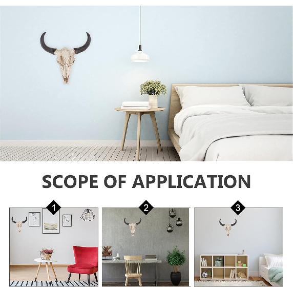 SEWACC Skull Decor Halloween Decor Cow Skull Wall Decor Resin Animal Wall Decors Hanging Pendant Crafts Ornaments Creative Halloween