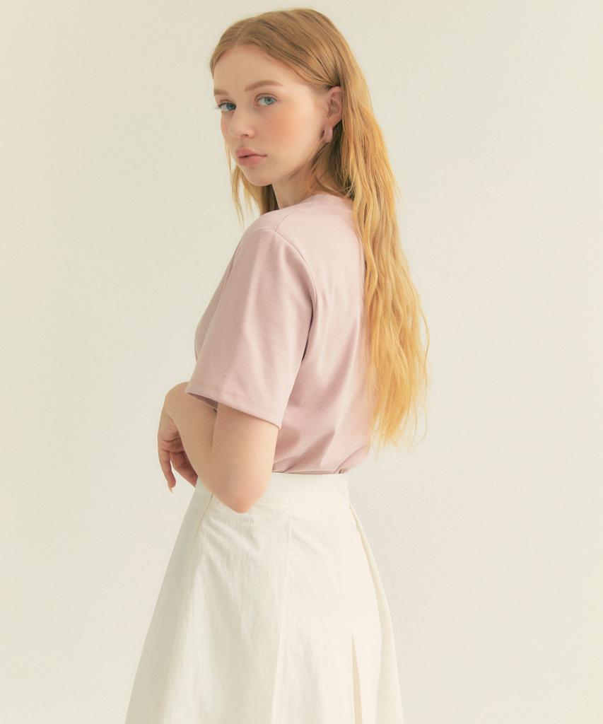 THEFRHT Standard Logo Round Neck T-Shirt Pink