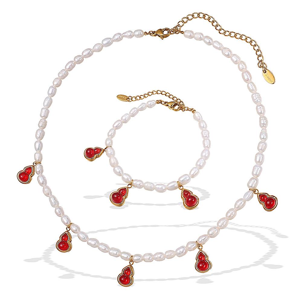 French Niche Fashion Freshwater Pearl Necklace Light Luxury High Sense Versatile Non-Fading Stainless Steel Women'S Jewelry