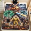 One-Punch Man Print Flannel Blanket Warm Soft Throw for Sofa Bed Chair Travel Picnic Comfortable Bedroom Decor Saitama-Xin
