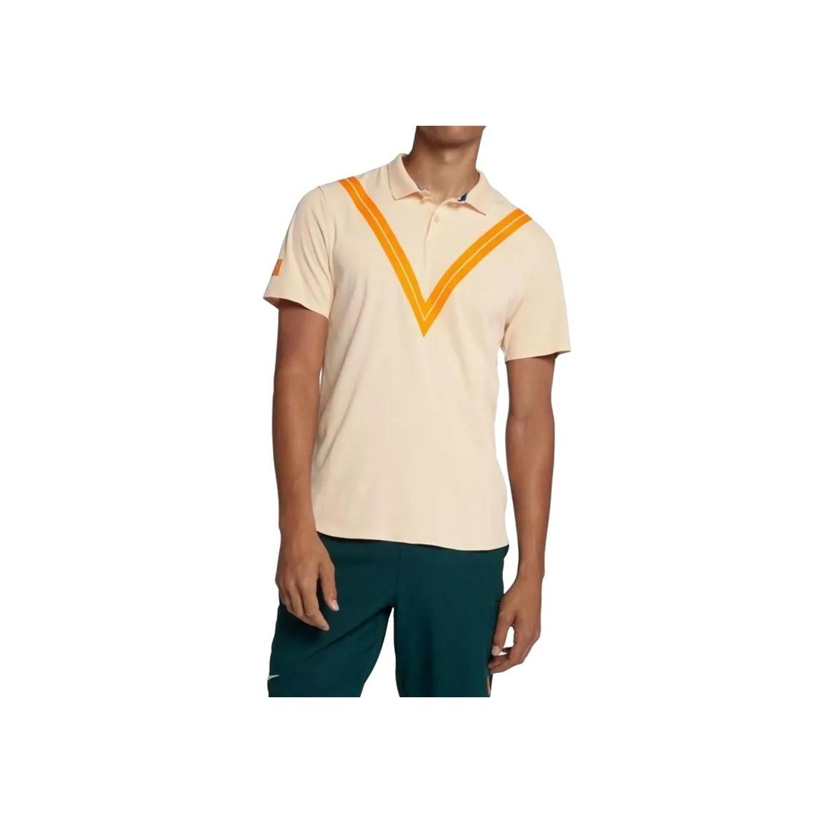 

Мужская рубашка поло с коротким рукавом с геометрическим узором Nike, желтая 939084-838 XXL