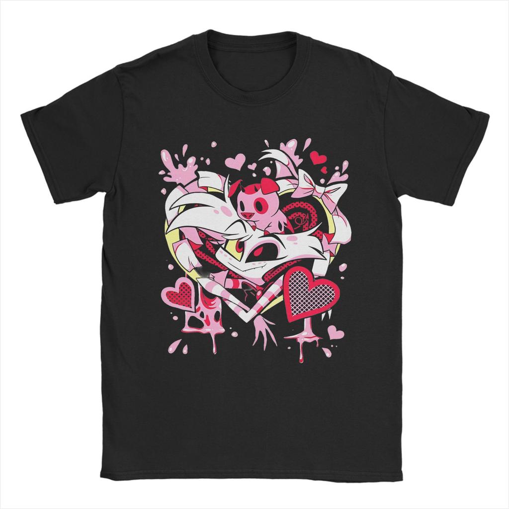 Hazbins Hotels Huskerdust Valentine T-Shirt Men Women  Humorous 100% Cotton Tee Shirt O Neck Short Sleeve T Shirt Original Tops