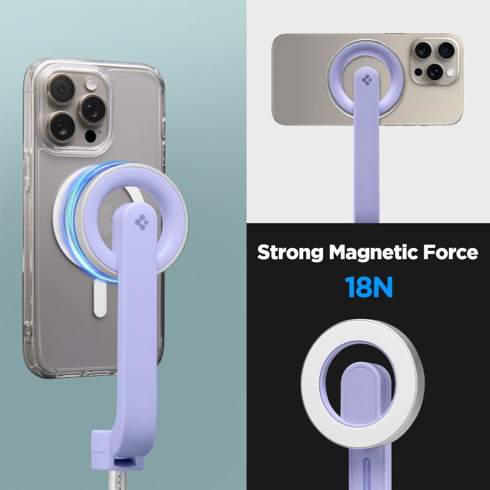 Spigen S571W Magsafe Bluetooth Selfie Stick Tripod Lavender