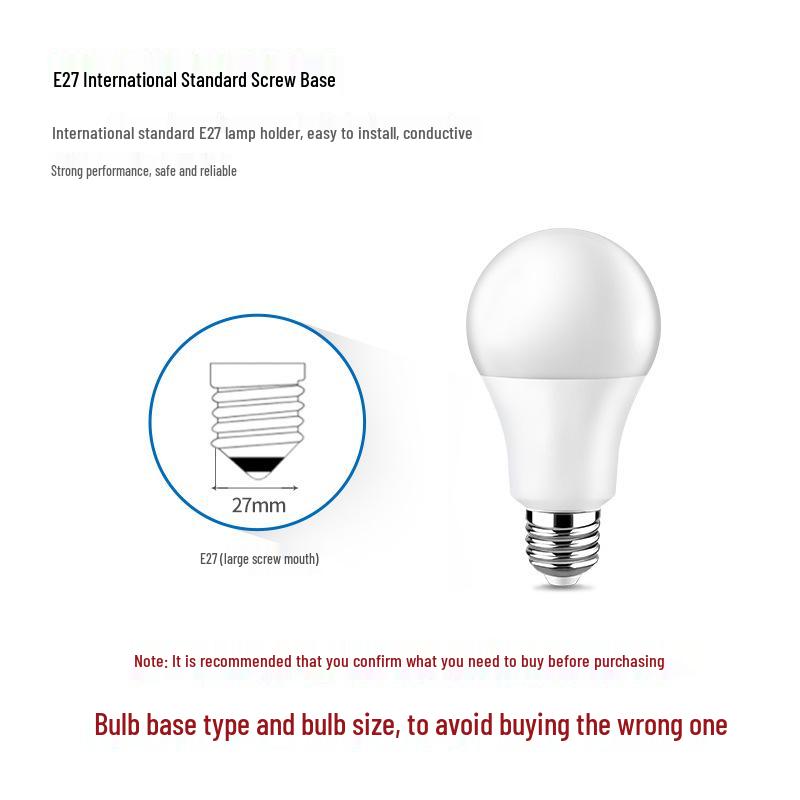 LED Bulb A60 E27 Screw Energy-Saving Warm Light for Indoor Use