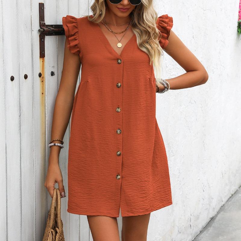 Summer Sexy Women's Cross-border Sleeveless Solid Color Dress