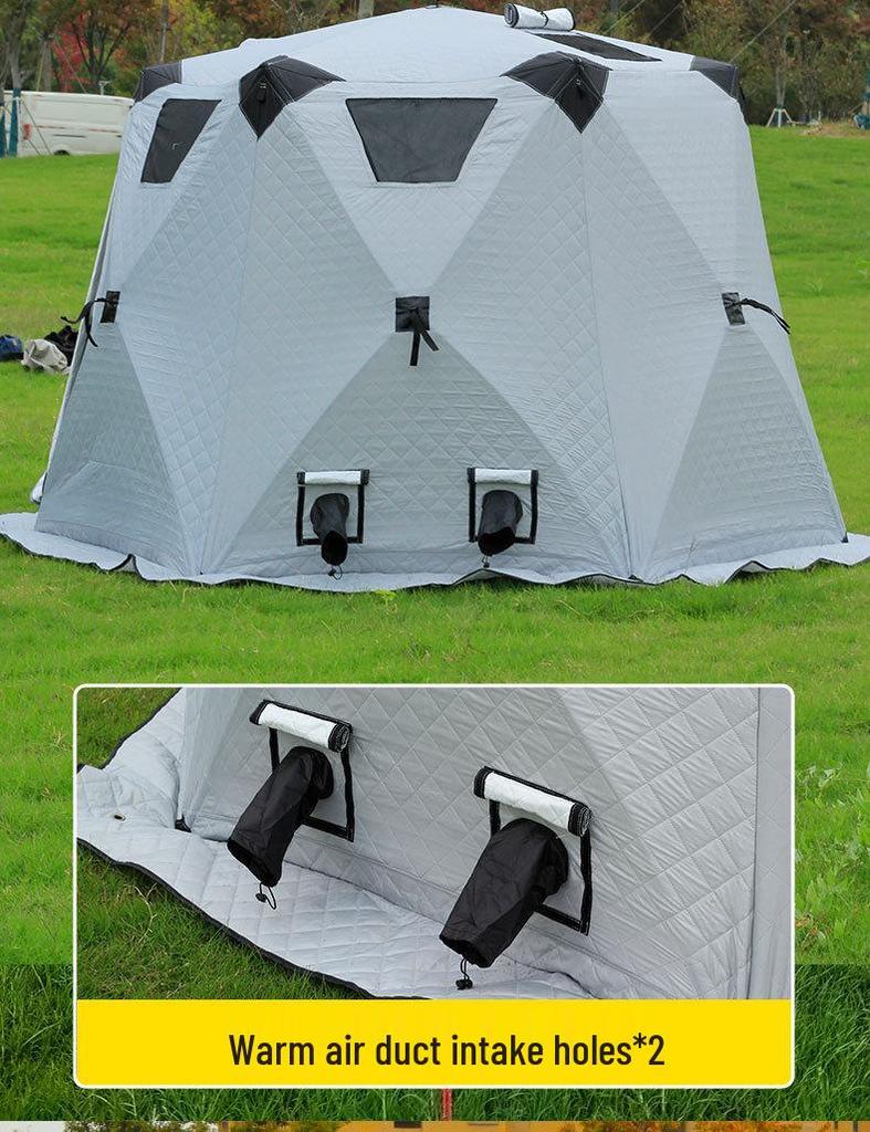 Hexagonal Winter Ice Fishing Tent - Cotton, Thickened, Warm, No-Assembly Needed