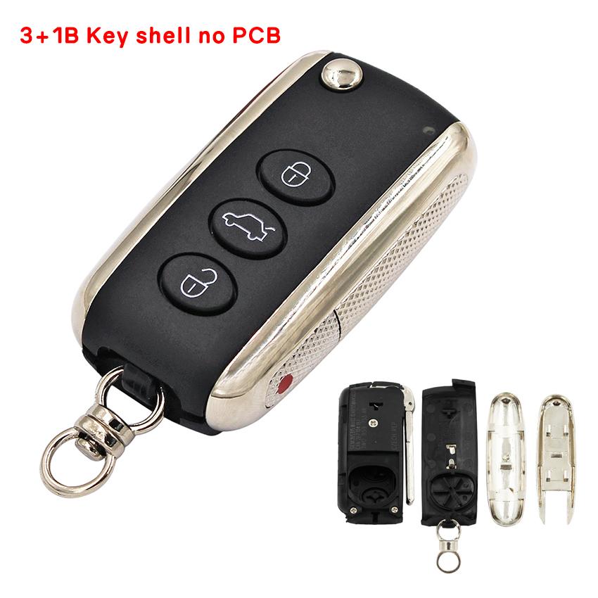 Ecusells Smart 3/4 Button Remote Key 315Mhz/ 433mhz ID46 for Bentley Continental GT GTC Flying Spur FCC KR55WK45031 KR55WK45032