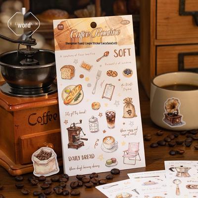 Yu Xian Life Wandering Sticker Set: Retro Journal Collage, 6 Sheets, 4 Styles