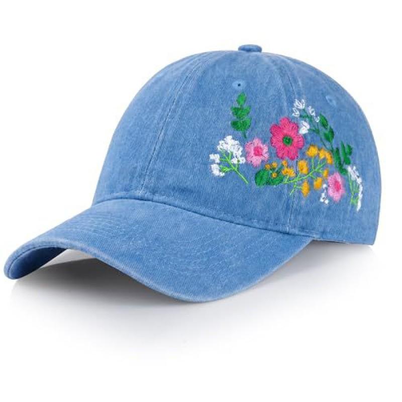 Vintage Blumenmuster Baseballkappe Damen Herren Verstellbarer Sonnenhut Outdoor Reise Sport