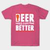 New Fashion Men T Shirt Beer Makes Everything Better Print Short Sleeve Tops Tees Casual