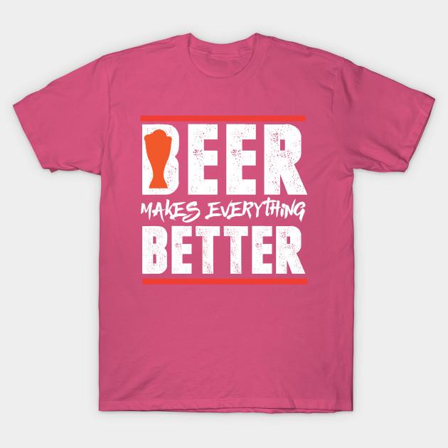 New Fashion Men T Shirt Beer Makes Everything Better Print Short Sleeve Tops Tees Casual