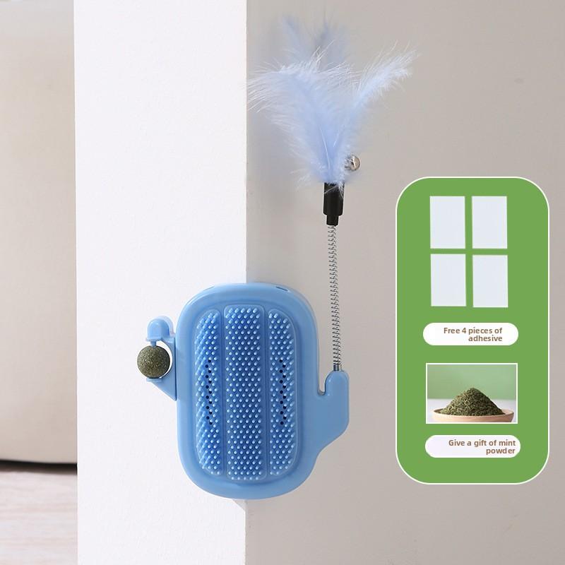 

Catnip Itch Scratcher with Bell, Cat Toy, Cactus Fur Scratcher, Self-tickling, Cat Teasing, Self-entertaining Toy Opp Packaging синий