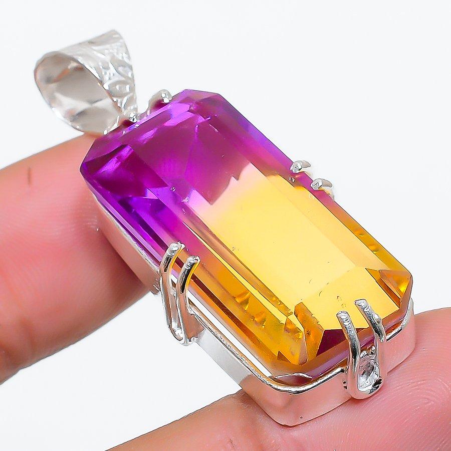 

Bi-Color Tourmaline 925 Solid Sterling Silver Jewelry Pendant 1.77 SU-10212